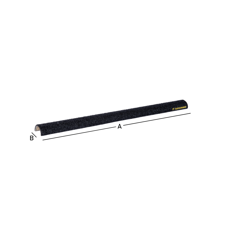 A black, round safeguard anti-slip ladder rung cover 